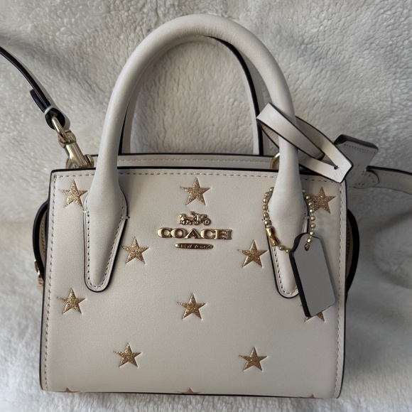 Coach Andrea Mini Carryall Ivory Bag With Gold Star Print ⭐️⭐️⭐️ - Picture 1 of 8